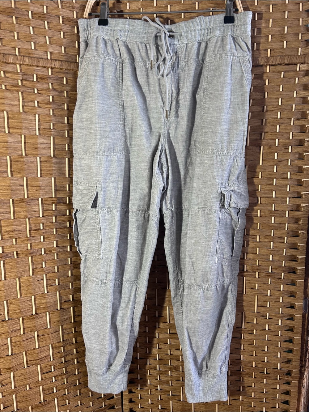 Sundance 100% Cotton Gray Cargo Jogger Pants Size L